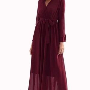 burgundy maxi dress
